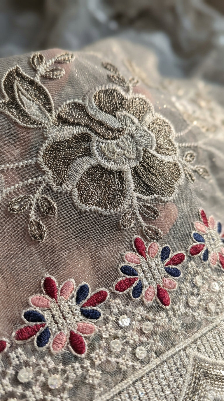 Shabnam – Skin | Embroidered Festive Two-Piece Unstitched Suit