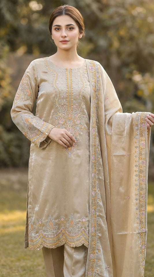 Riwaayat – Golden Skin | Embroidered Festive Two-Piece Unstitched Suit
