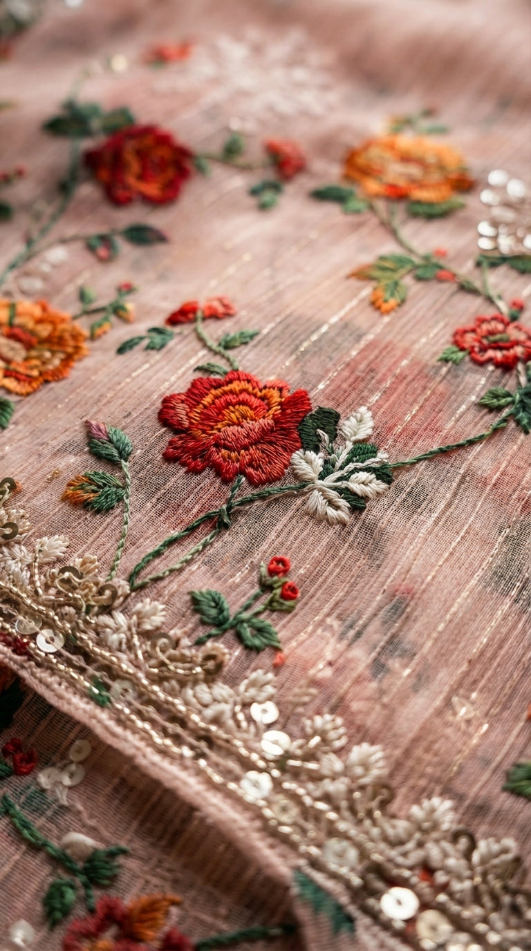 Gulzaar – Peach | Embroidered Festive Three-Piece  Premium Unstitched Suit