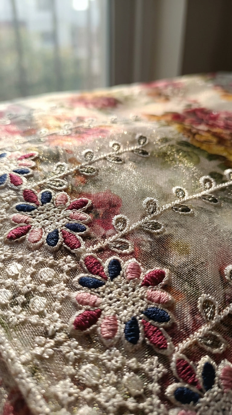 Shabnam – Skin | Embroidered Festive Two-Piece Unstitched Suit