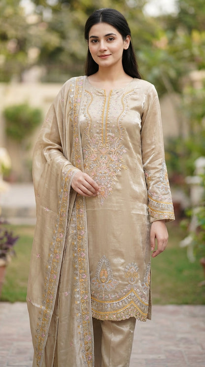 Riwaayat – Golden Skin | Embroidered Festive Two-Piece Unstitched Suit