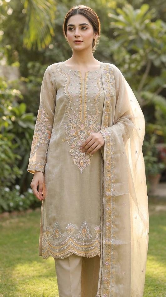 Riwaayat – Golden Skin | Embroidered Festive Two-Piece Unstitched Suit