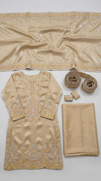 Riwaayat – Golden Skin | Embroidered Festive Two-Piece Unstitched Suit