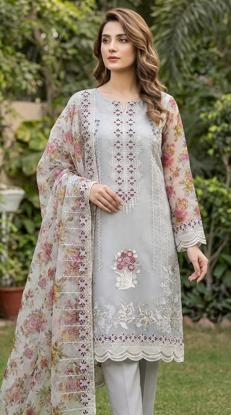 Shabnam – Skin | Embroidered Festive Two-Piece Unstitched Suit