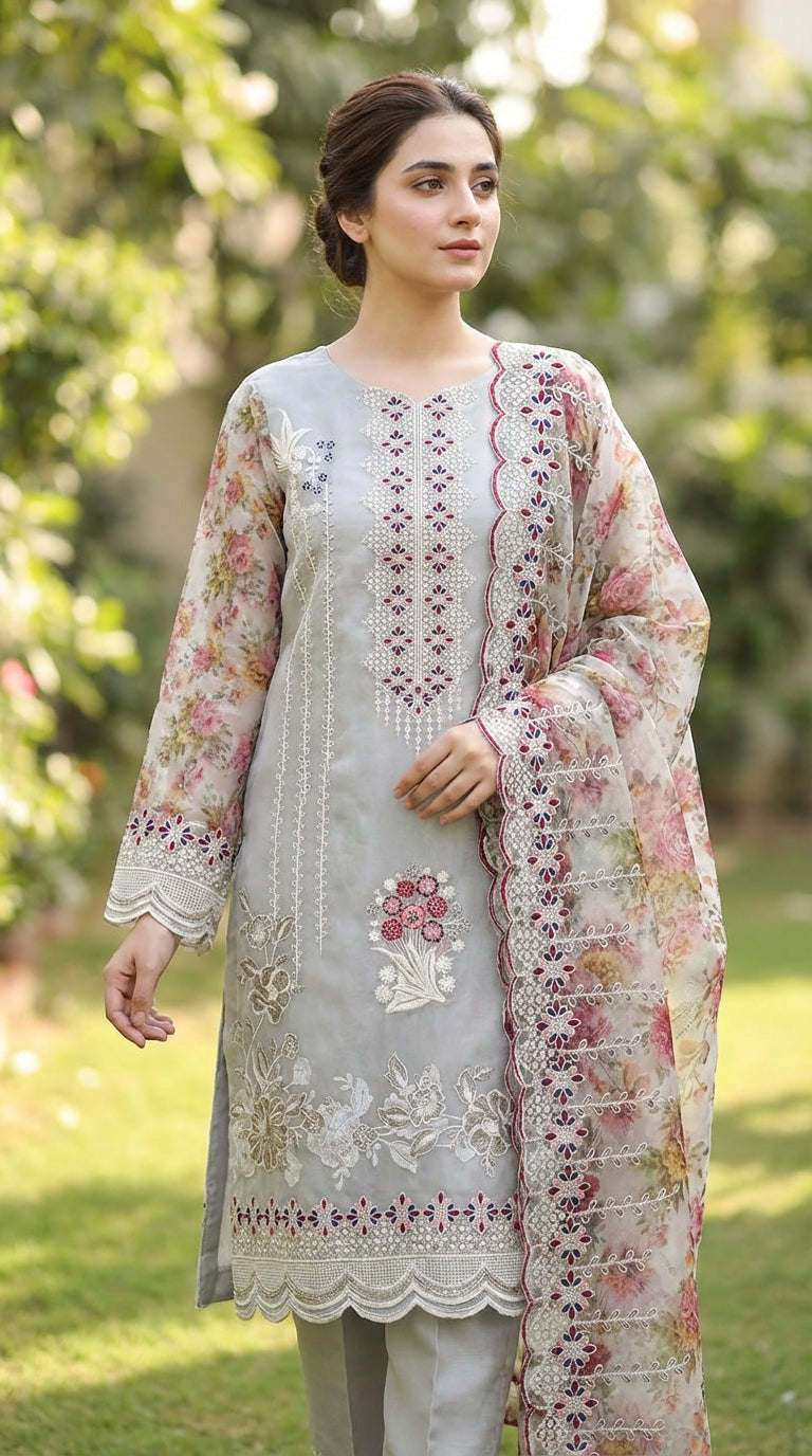 Shabnam – Skin | Embroidered Festive Two-Piece Unstitched Suit