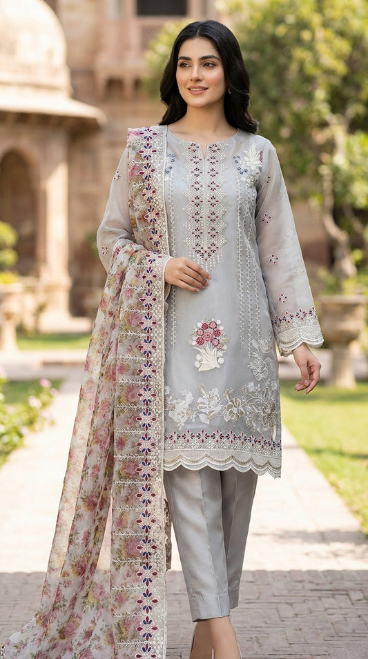 Shabnam – Skin | Embroidered Festive Two-Piece Unstitched Suit