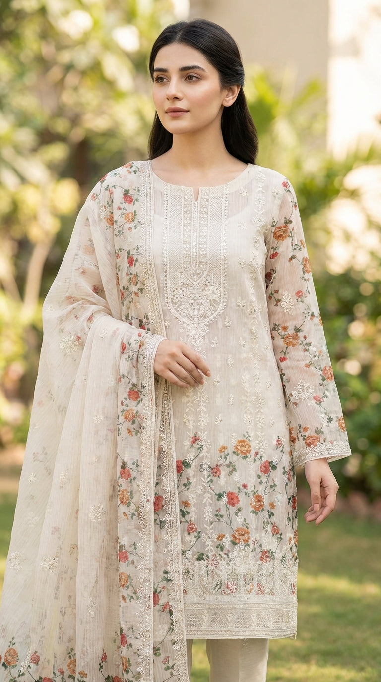 Gulzaar – Light Skin | Embroidered Festive Two-Piece Unstitched Suit