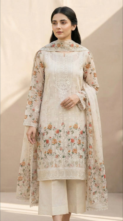 Gulzaar – Light Skin | Embroidered Festive Three-Piece  Premium Unstitched Suit